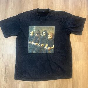 Horror Movie Gamer T-Shirt, Michael, Jason, Freddy, Chucky, Black, XL, NWOT
